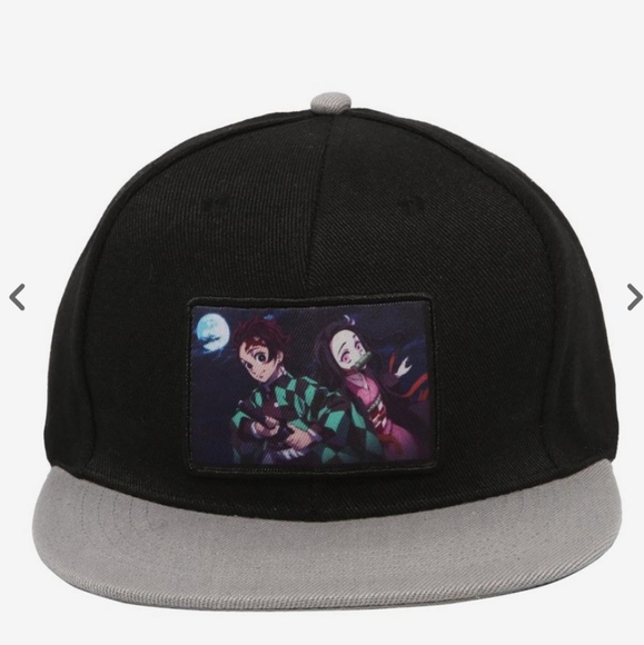 Demon Slayer: Kimetsu No Yaiba Tanjiro & Nezuko Patch Tonal Snapback Hat - NEW - Picture 2 of 6